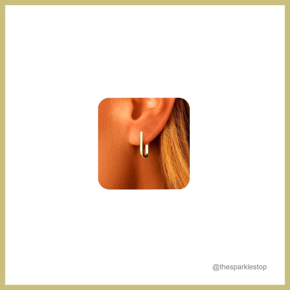 14K Gold Plated Brass 925 Sterling Silver Hoop Earrings